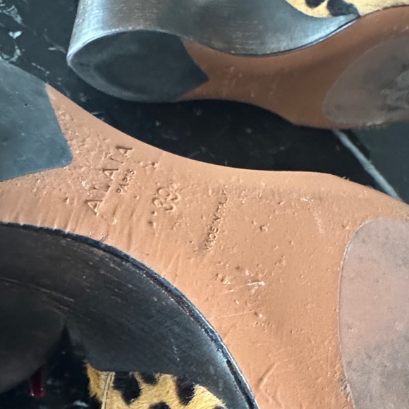 Alaia RARE Leopard Print Ponyhair Mules with Sculpted Heel 39 - Picture 6 of 6